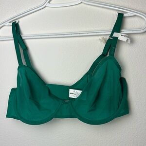 NWT Aerie Smoothez Mesh Unlined Balconette Coverage Bra Green